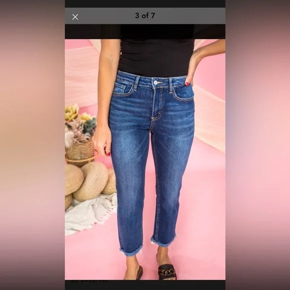 Lovervet NWT size 1 straight leg cropped jeans high waisted - Picture 8 of 8